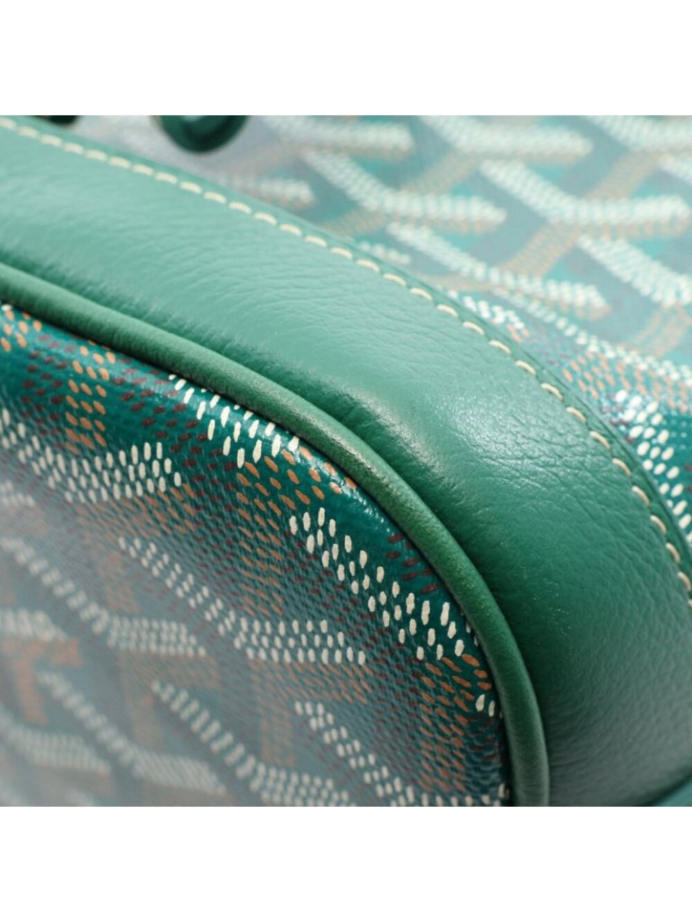 Goyard Petit Flo Mini Bag 2-Way Green White Brown Leather - Picture 6 of 6